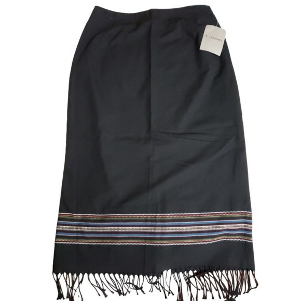T. Garment Southwestern Fringed Skirt - Made in USA - New with Tags - Sz 16